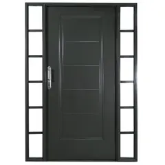 WINTEC - Kit Puerta Exterior Acero galvanizado 80x200 cm 5 Paneles Derecha/2 Mamparas Gris