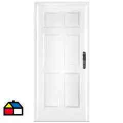 WINTEC - Kit Puerta Acero galvanizado 90x200 cm 6 Paneles Blanco