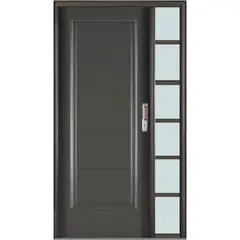 WINTEC - Kit Puerta Exterior Acero galvanizado 90x200 cm 5 Paneles Gris