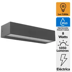 BYP - Apliqué Exterior Led Brick Bidireccional 8 W 1056 lm Luz Cálida