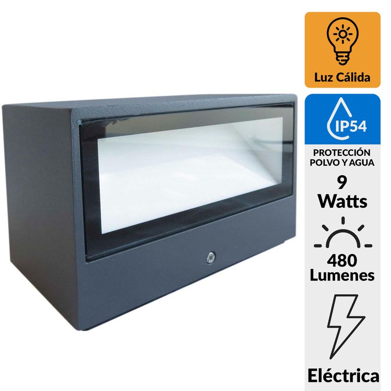 Apliqué Exterior 9 W 480 lm Luz Cálida