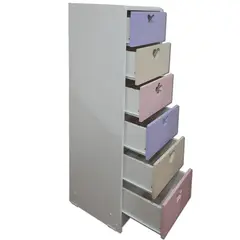 MUEBLES KIDS - Cajonera 6 Cajón(es) Crema Lila 40x135x40 cm crema