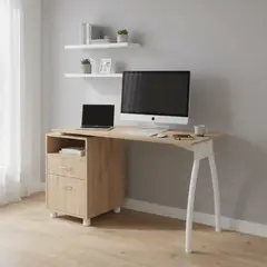 AGM - Escritorio 2 cajones puerta metal 110x50x120 cm Jerez