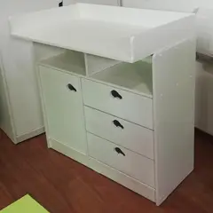 MUEBLES KIDS - Cómoda 3 Cajón(es) Blanca Auto 100x110x105 cm