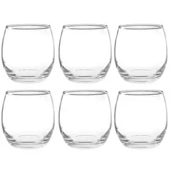 JUST HOME COLLECTION - Display 6 vasos de vidrio 373 ml transparente