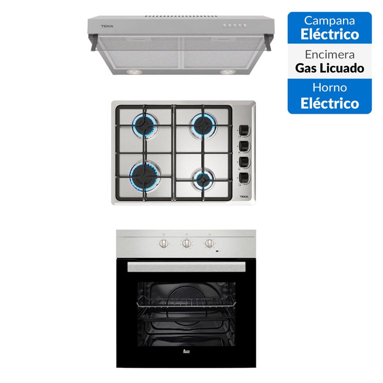 Combo horno + encimera gas butano + campana tradicional