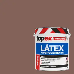 TOPEX - Pintura Látex Extracubriente Antihongos Mate 1 galón(es) Café