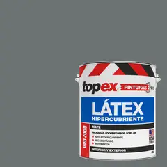 TOPEX - Pintura Látex Extracubriente Antihongos Mate 1 galón(es) Gris