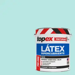 TOPEX - Pintura Látex Extracubriente Antihongos 1 galón(es) Mate Celeste