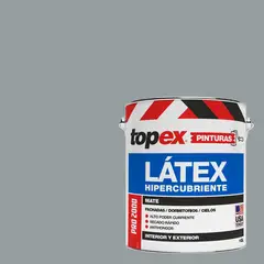 TOPEX - Pintura Látex Extracubriente Antihongos Mate 1 galón(es) Gris