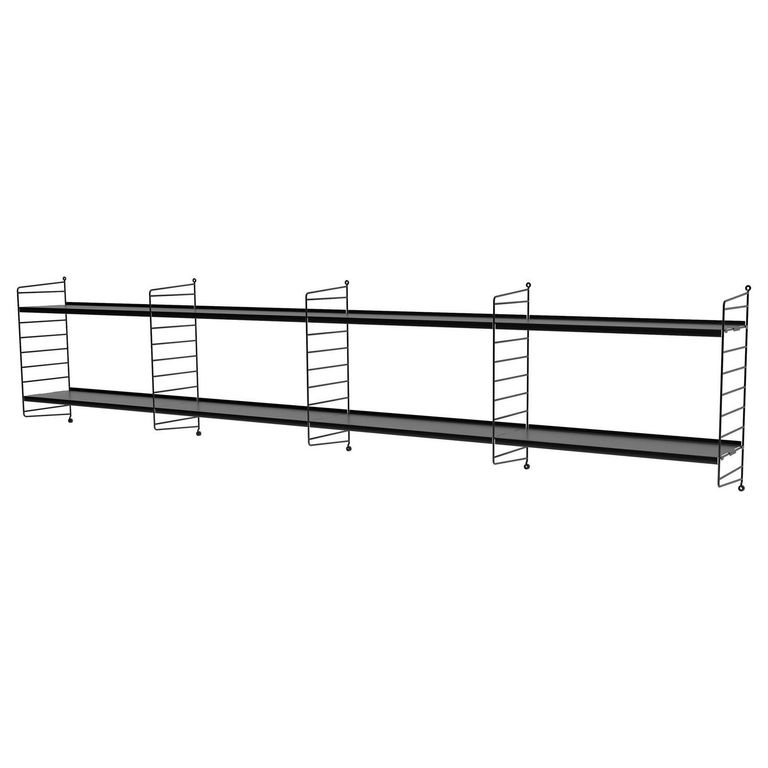 Repisa Vintage Quatro Acero 8 Nivel(es) 240x50x20 cm Negro