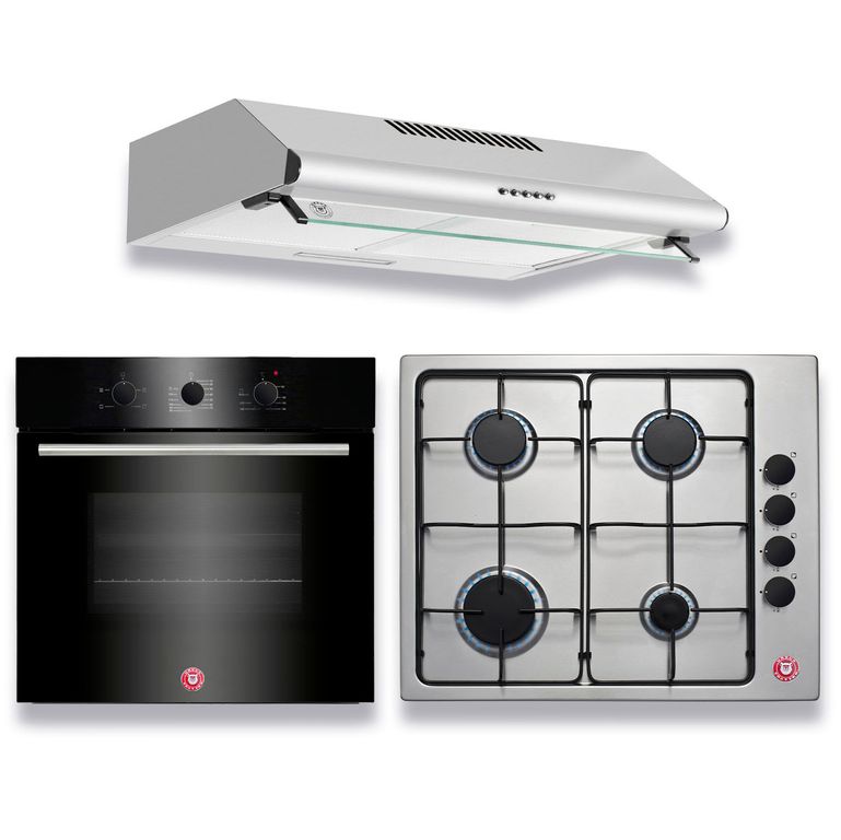 Kit Encimera Gas Licuado G4GL + Campana 60cm Inox 1 Motor FF60IN + Horno EPC4NIG