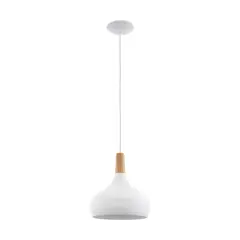 EGLO - Lámpara de colgar acero blanco 1 luz 60 W E27