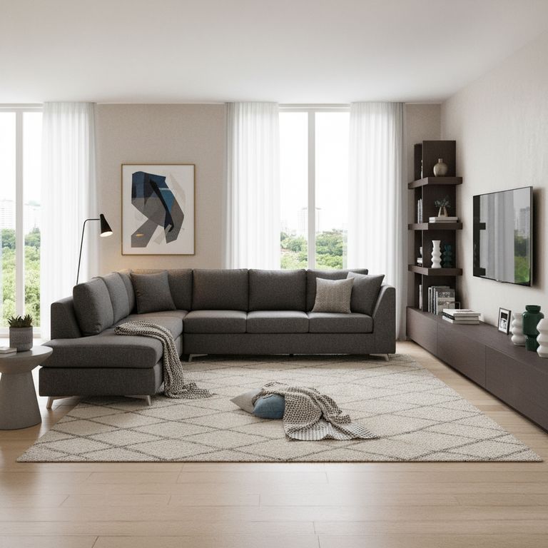 Sofá Seccional 4 cuerpos Carter 307x85x92 cm Gris