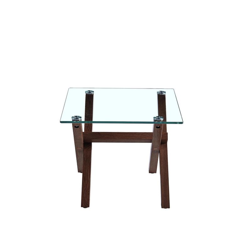 Mesa lateral Vidrio L2 55x55x44 café