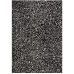 DIB - Alfombra flokati 170x240 cm negra/blanca