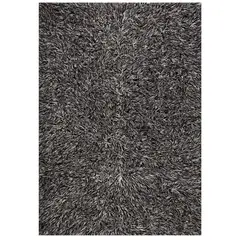 DIB - Alfombra Flokati 140x200 cm Negro/Blanco