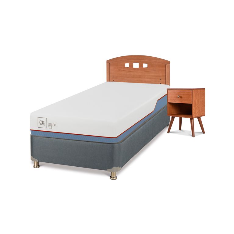 CIC Box Spring Excellence Plus 1 Plaza + Muebles