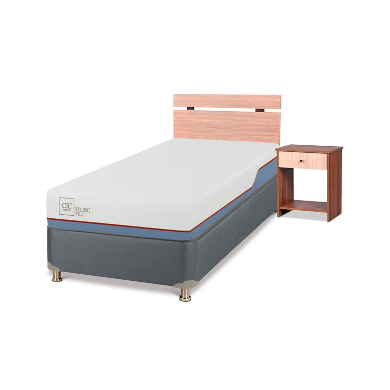 CIC Box Spring Excellence Plus 1 Plaza + Muebles