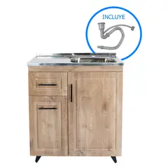 DOMSA - Kit mueble lavaplatos 80WI nogal 80x50x80 cm