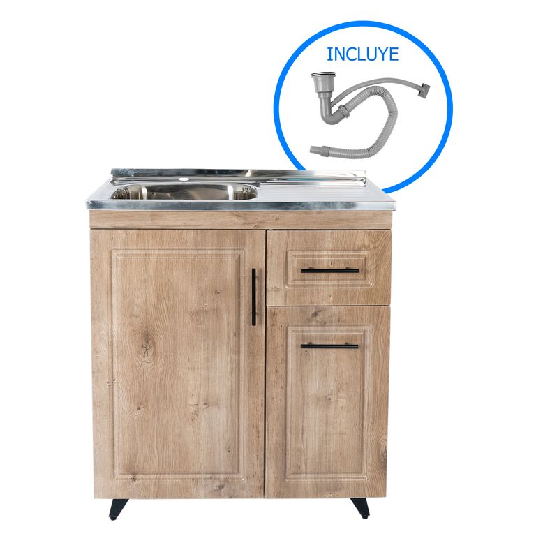 Kit mueble lavaplatos 80WD nogal 80x50x80 cm