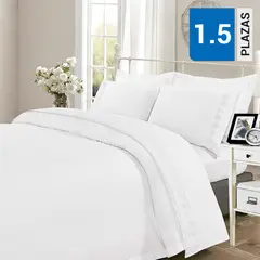 DIB - Juego Sábanas Broderie Alicante Blanco