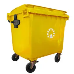 LORENZINI - Basurero 1100 Litros de Alta Densidad Amarillo