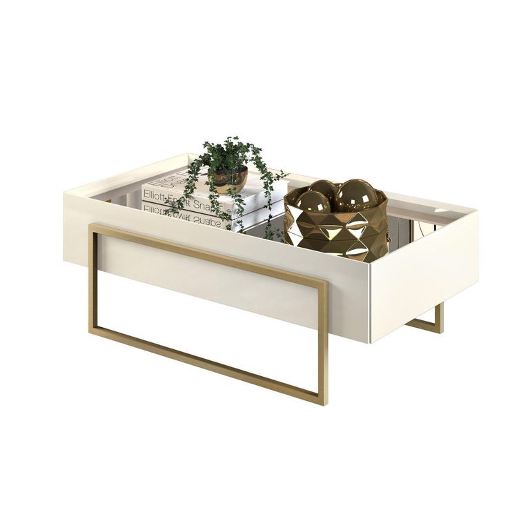 Mesa de Centro Pilar Blanco 49x91.5x31.2 cm
