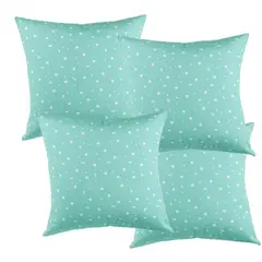 MASEL - Set De 4 Cojínes Lona Estampado 50x50 cm Jade
