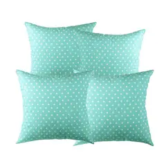MASEL - Set De 4 Cojínes Lona Estampado 50x50 cm Jade