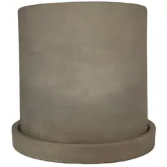 DECOGREEN - Set Macetero con Plato de Cemento 15x15 cm Cemento