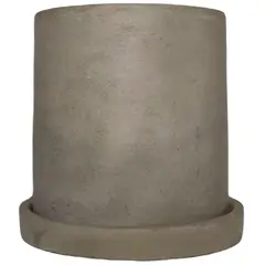 DECOGREEN - Set Macetero con Plato de Cemento 13x13 cm Cemento