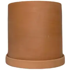 DECOGREEN - Set Macetero con Plato Terracota Clásica de Arcilla 15x15 cm Terracota