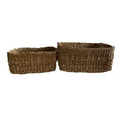 DECOGREEN - Set de 2 Cestos Rectangular Ganjes M 34x25x16 y L 40x30x18 cm