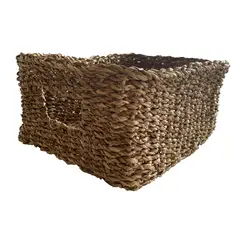 DECOGREEN - Cesto Rectangular Organizador Seagrass Grande 40X30X18Cm