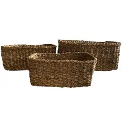 DECOGREEN - Set 3 Cestos Rectangular Ganjes S 30x20x14, M 34x25x16 y L 40x30x18 cm