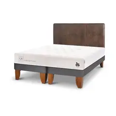 CIC - Cama Europea Cocopedic 2 Plazas + Muebles
