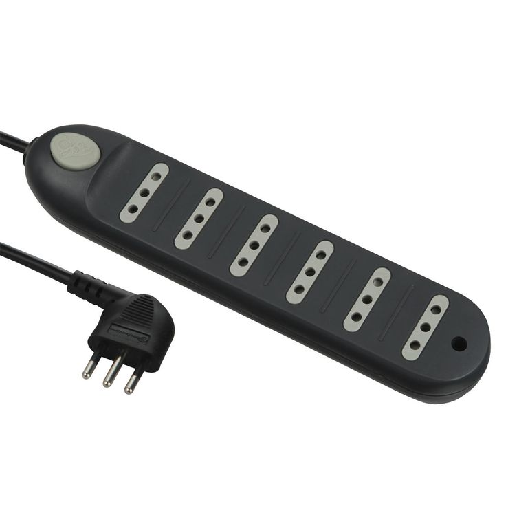 Alargador con Switch 6 Toma(s) 5 m Negro