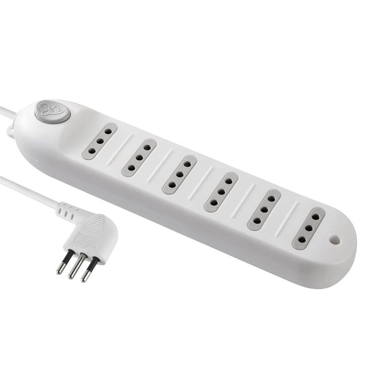 Alargador con Switch 6 Toma(s) 3 m Blanco