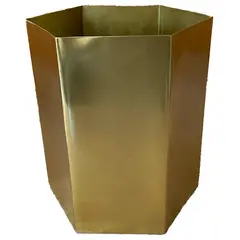 DECOGREEN - Macetero Octogonal de Metal 13.2x12.4 cm Dorado