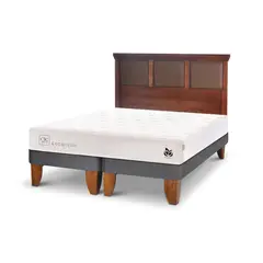 CIC - Cama Europea Cocopedic 2 Plazas + Muebles
