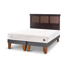 CIC - Cama Europea Cocopedic 2 Plazas + Muebles