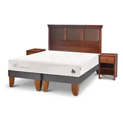 CIC - Cama Europea Cocopedic 2 Plazas + Muebles
