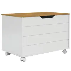 KIDSCOOL - Baul blanco tapa madera