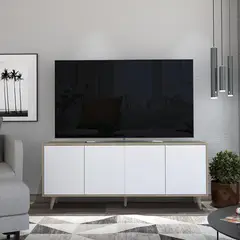 TUHOME - Rack para TV Bora Rovere+blanco