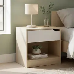 BE DESIGN - Velador 1 Cajón(es) Compaq 48.5x47x36 cm Blanco