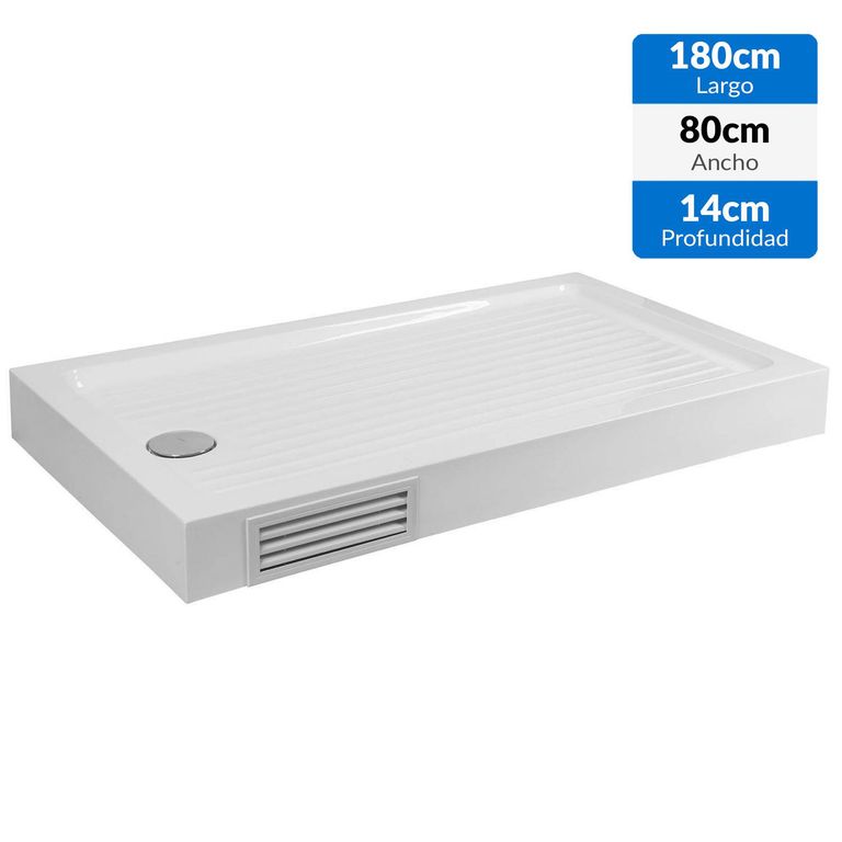 Receptáculo c/desague 800x1800mm incluye panel de registro a 16 cm