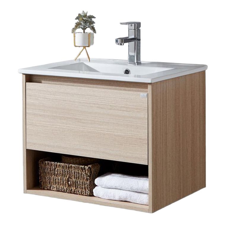 Mueble con lavamanos c/rebalse 1cajón 1repisa 50 cm color soft