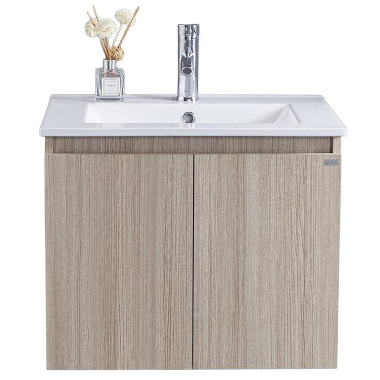 Mueble con lavamanos de loza vitrificada c/rebalse 2p 50 cm color soft