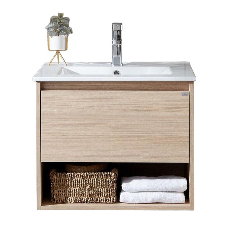 Mueble con lavamanos c/rebalse 1cajón 1repisa 70 cm color soft